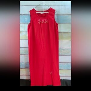 Teddi Petite Red Maxi Dress with Floral Embroidery Detail